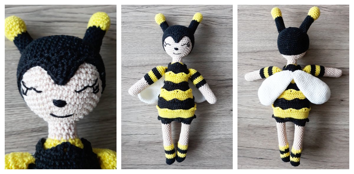 Blog-Inhaltsbild für 'Biene Susie, kostenlose Häkelanleitung'